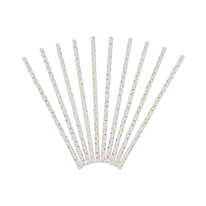 Paper Straws with Confetti Design 24x