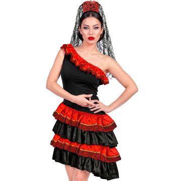 Spanish senorita costume with black veil