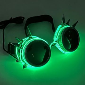 LED glasses with spikes green