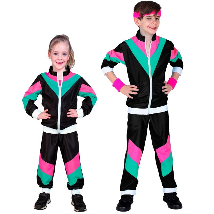 Black 80's Tracksuit for Kids