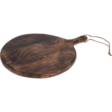 Round serving platter in mango wood 40x30x2 cm