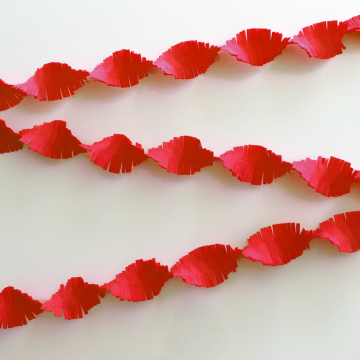 Frayed Red Crepe Streamer - 24 metres