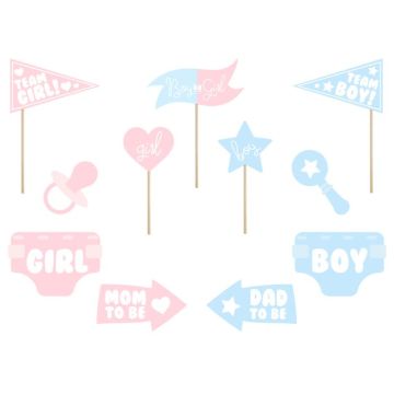 Gender reveal photo booth props 11x