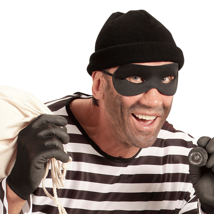 Black robber mask - one-size