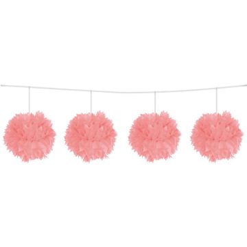 Pink pompom garland - 3 m