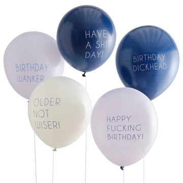 Birthday Balloons With Cheeky Text 5x