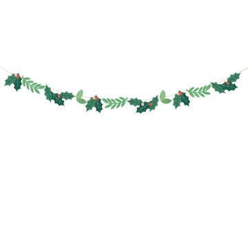 Green mistletoe Christmas garland - 1.5 m