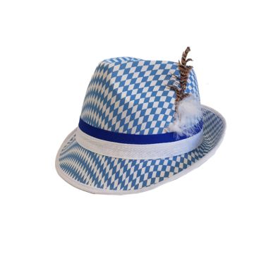 Tyrolean hat for Oktoberfest Bavaria blue unisex one-size
