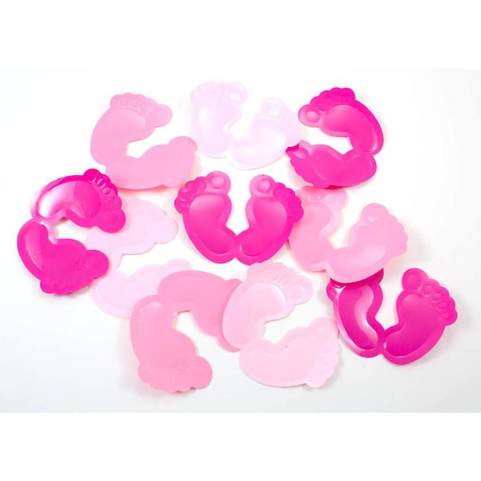 XL pink confetti with baby feet