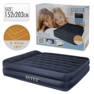 Intex air mattress with built-in pump 203x152x42 cm