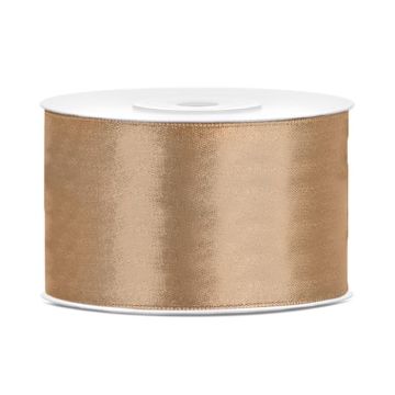 Light gold satin ribbon - 38 mm x 25 m