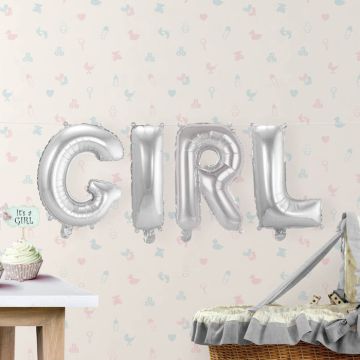 GIRL silver foil balloon - 36 cm