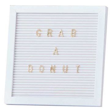 Letter Board in White & Gold - 25 x 25 cm