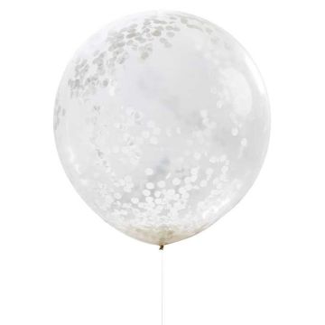 Balloon with White Confetti - 90 cm