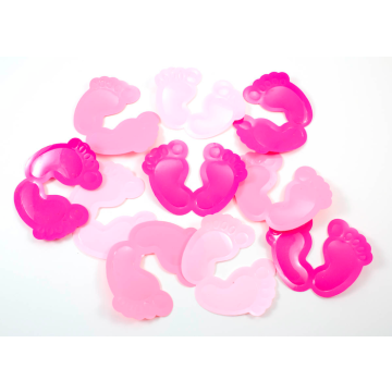 Pink and light pink baby feet confetti - 8.5 x 6.5 cm