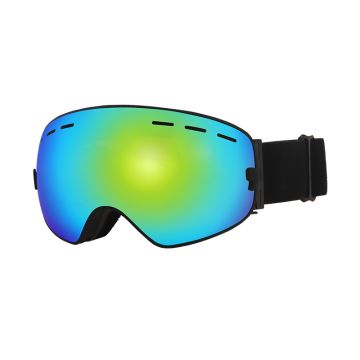 Ski goggles with blue mirrored reflection - onesize