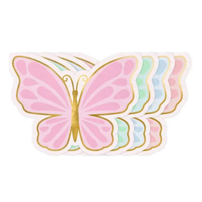 Butterfly napkins various colours - 16x12 cm