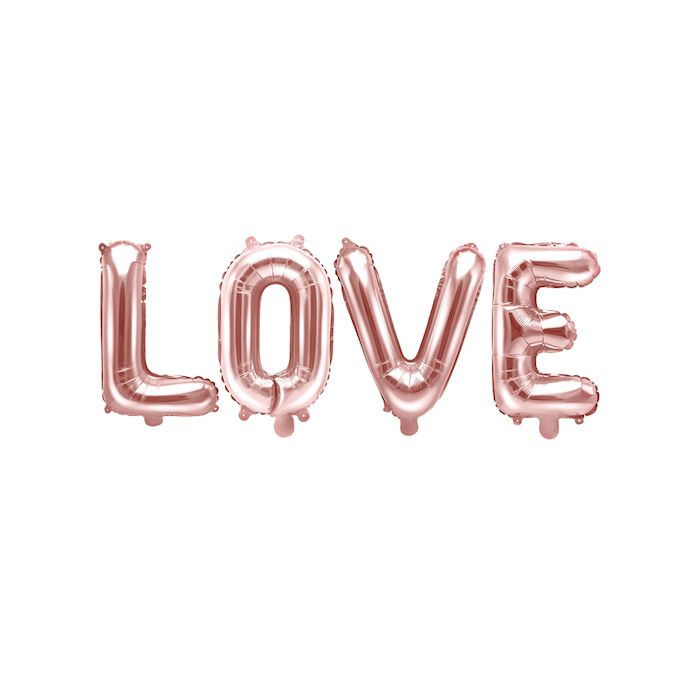 Foil balloon love rose gold - 35x140 cm