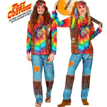 Colourful Hippie Costume for Adults