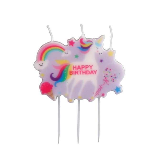 Birthday candles unicorn designs 9 cm
