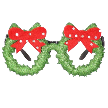 Christmas Glasses with Christmas Wreath