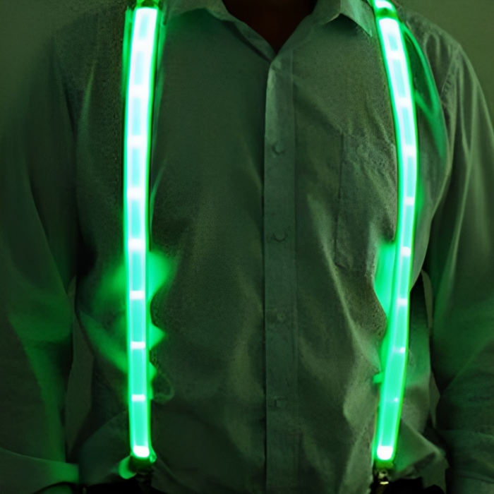 Green LED suspenders neon
