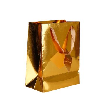 Gift bag with handle in gold foil 23x17.5 cm 