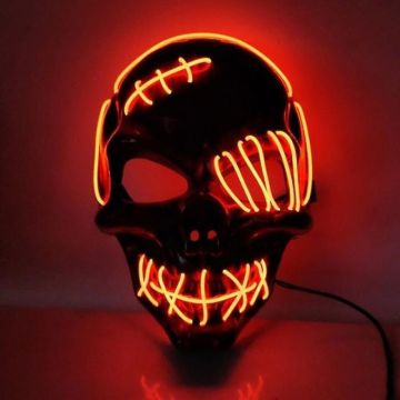 Creepy Halloween LED mask - Red skull with wounds