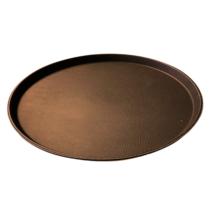 Round decorative tray brown non-slip - Ø36 cm