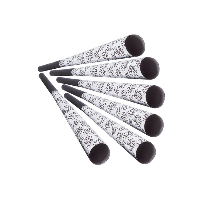 Party trumpets happy new year silver 6x - 25 cm