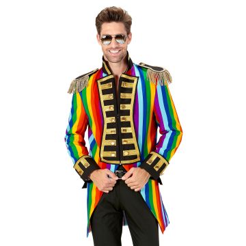 Rainbow Striped Parade Coat for Men