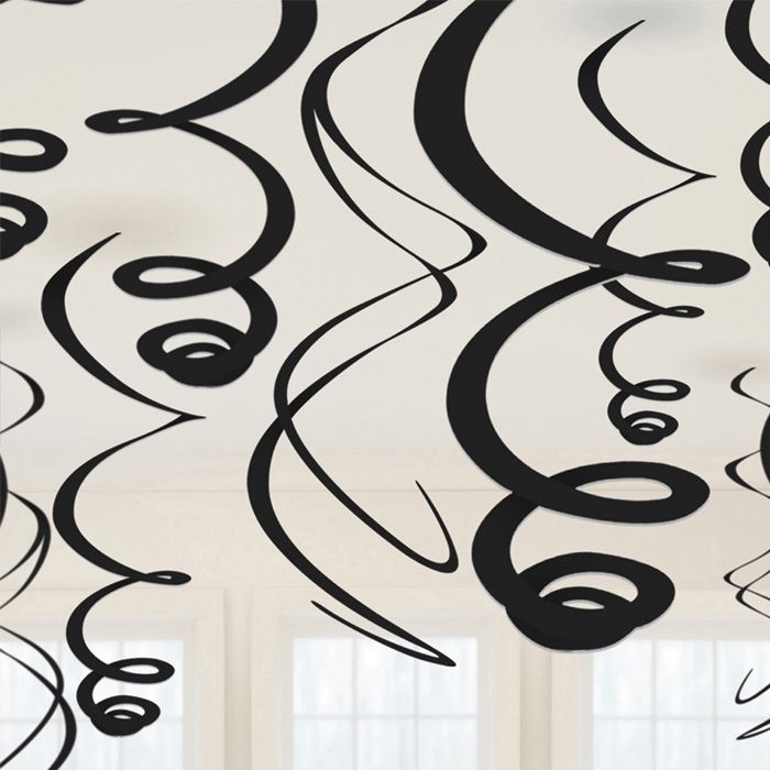 Black Swirls 12x - 55 cm