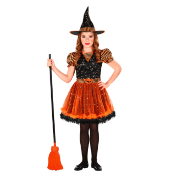 Orange witch costume for children