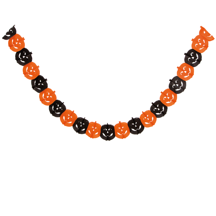 Pumpkin garland black/orange - 3 meters