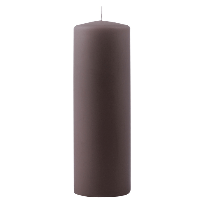 Dark sand pillar candle 1x - 6x18 cm