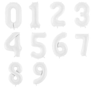 Number balloons in white 86 cm