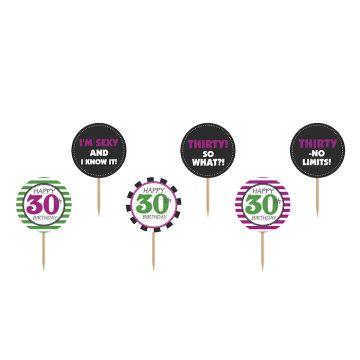 30th birthday wooden sticks 6x