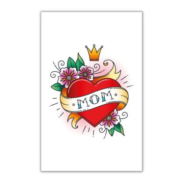 Fake mom tattoo with heart 10.5x20 cm