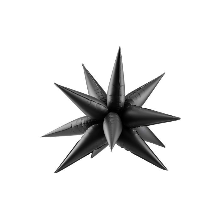 Black 3D star foil balloon - 70 cm