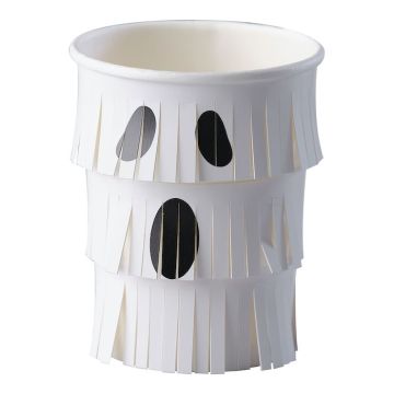 Ghost Paper Cups with Fringe - 8 pcs.