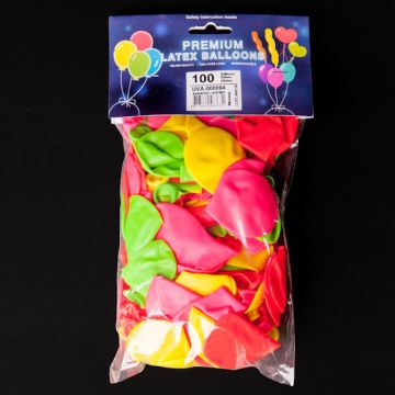 UV Balloons Multicoloured 100x - 25 cm