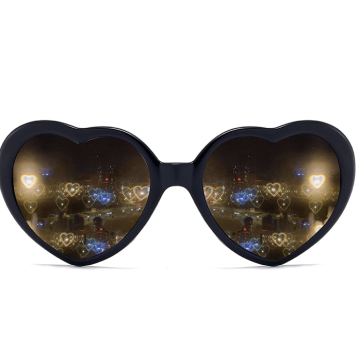Sunglasses black heart lenses - one-size