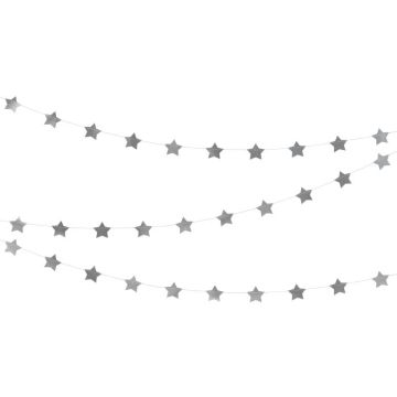 Silver star garland - 3.6 m