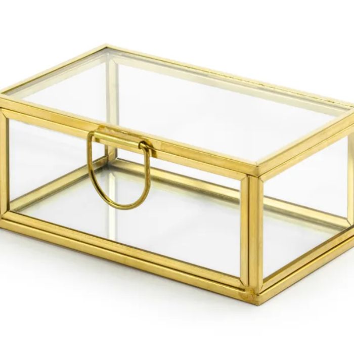 Glass box gold 9x5.5x4cm