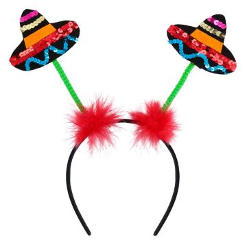Mexican headband with sombreros - one size