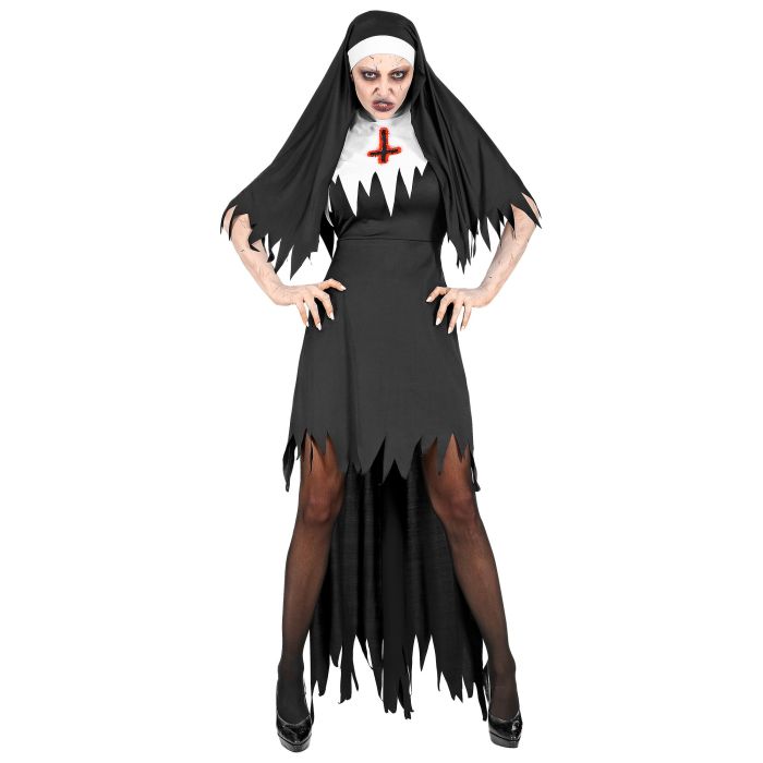 Horror Nun Costume with Underskirt