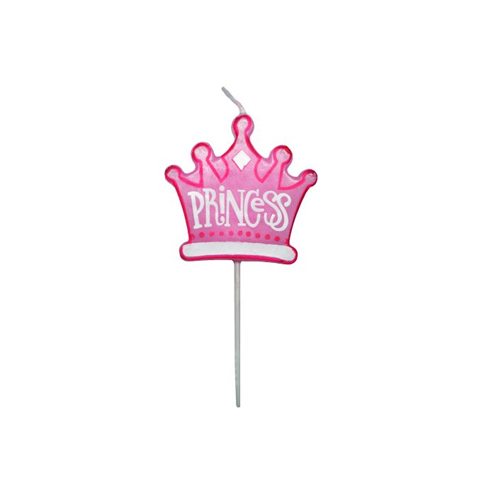 Princess Crown candle pink 9 cm