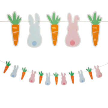 Easter garland with bunnies and carrots - 2.4 m