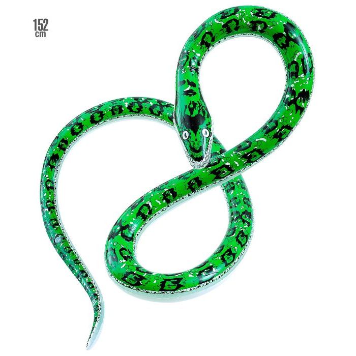 Green inflatable snake - 152 cm