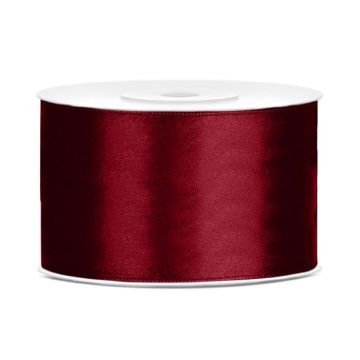Dark red satin ribbon - 38 mm x 25 m
